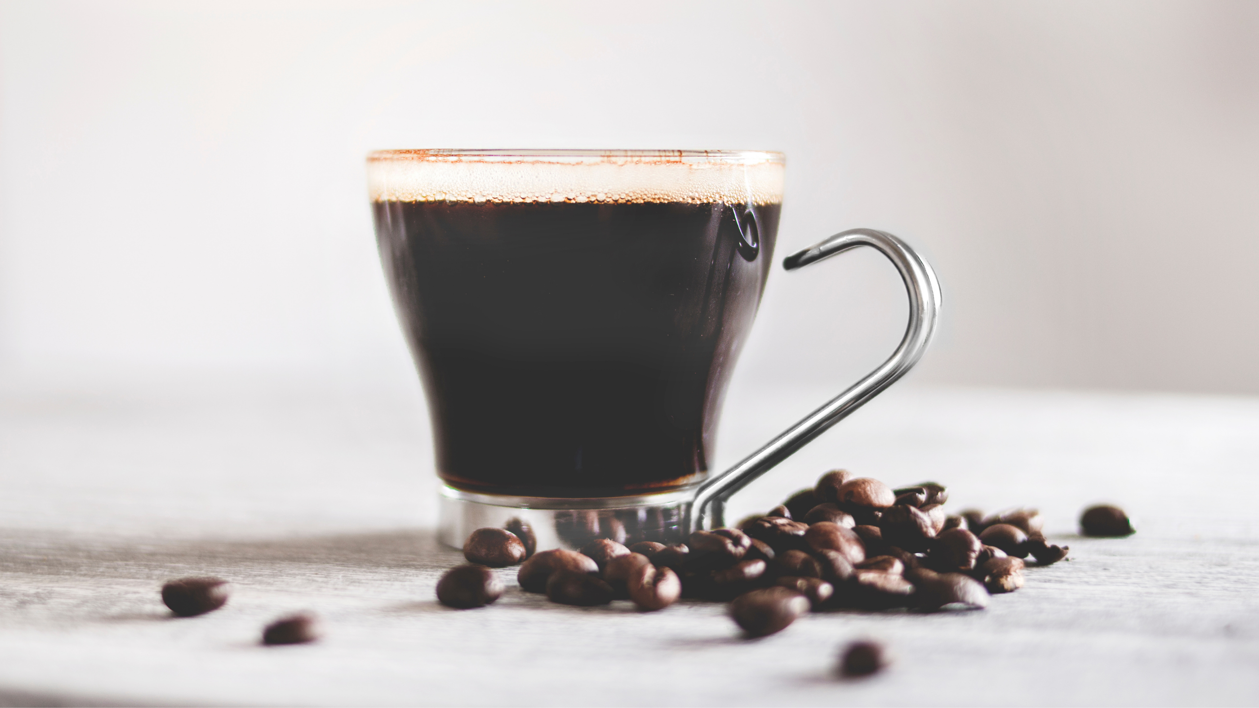 Black coffee in a clear mug