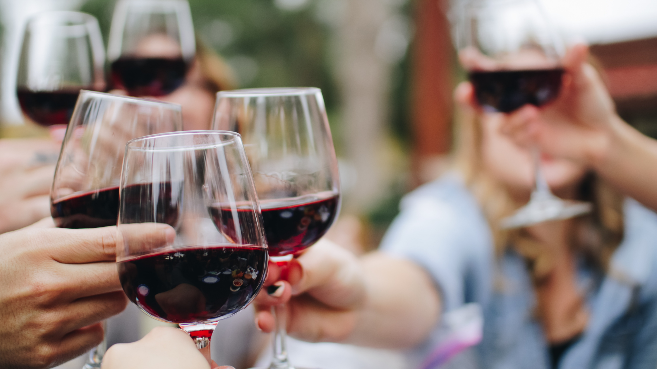 friends toasting with wine glasses
